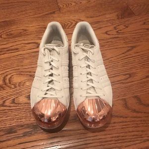Adidas Superstars with Rose Gold Tips